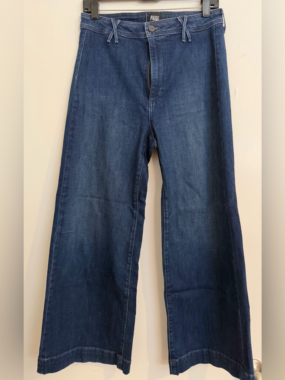 PAIGE Dark Indigo High Waist Ankle Cropped Jeans